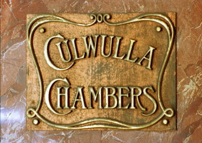 Bronze Art Nouveau chambers plaque